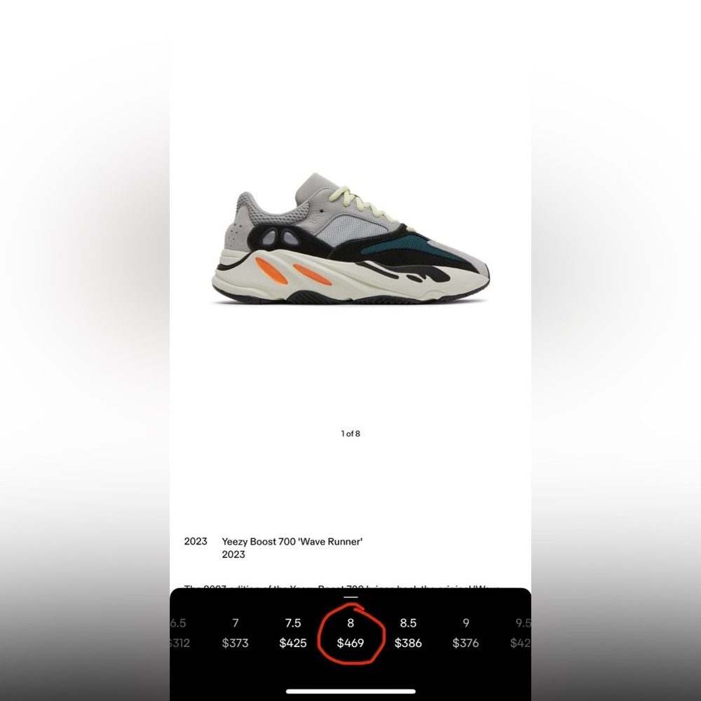 Adidas Yeezy Boost 700 ‘Wave Runner’ 2023. Men’s Size 8. 100% Authentic - Picture 11 of 15